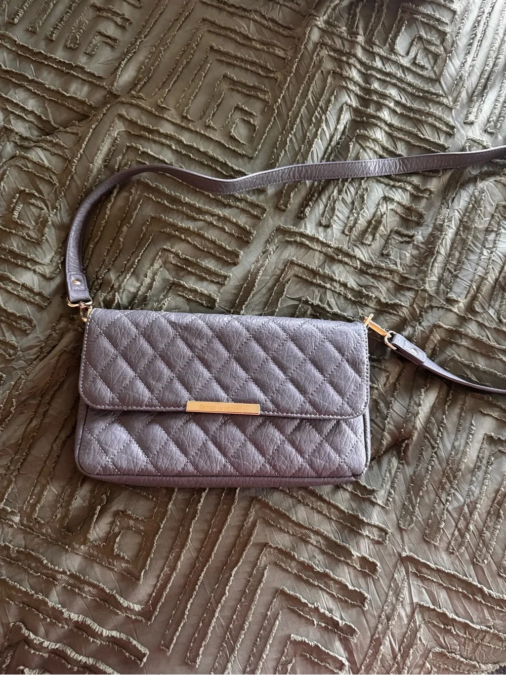 Damsel in Defense Quilted Gray Concealed Carry Crossbody CCW Purse